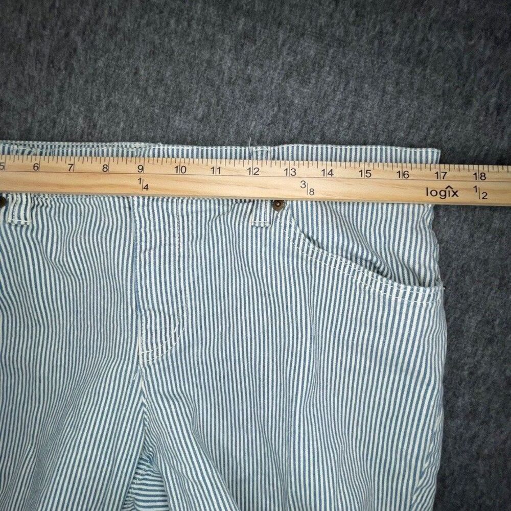 LRL Ralph Lauren Denim Pinstripes Jeans Women's 12 Blue Straight Ankle Pants‎ - Picture 4 of 12